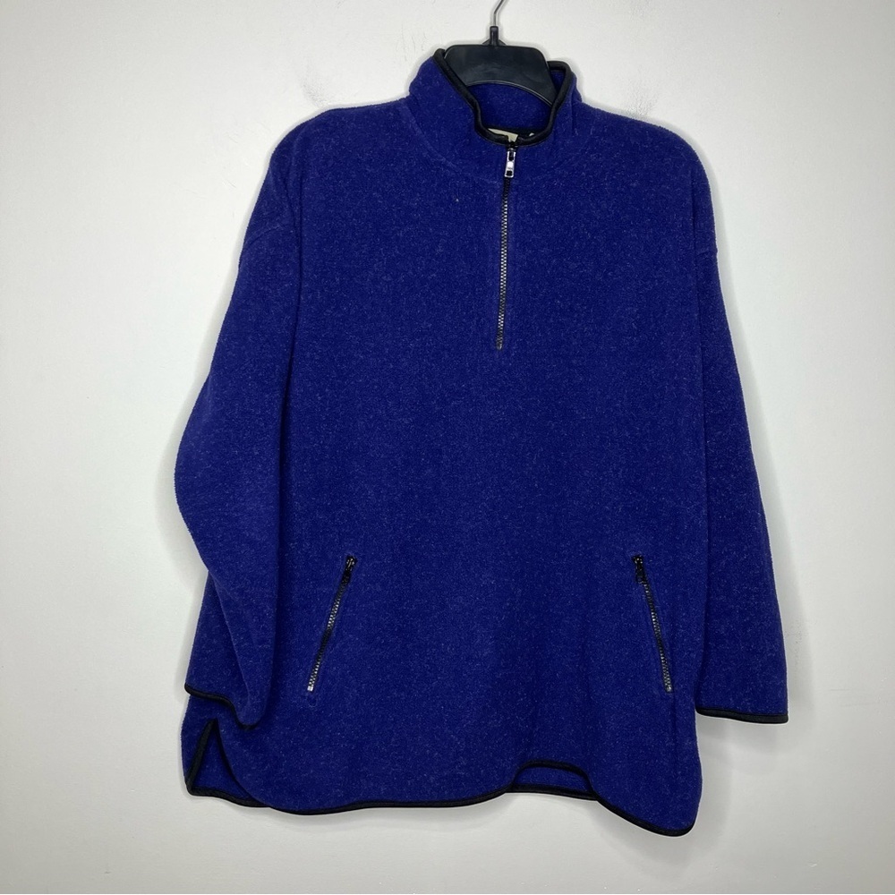 Eddie Bauer fleece quarter zip pullover blue purple size XL